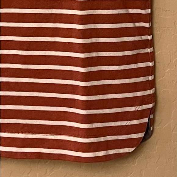 Ann Taylor LOFT Sienna Brown & Cream Striped Knit Mini Shift Dress - Picture 8 of 16